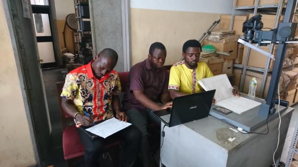 The Sierra Leone Public Archives Staff: Samuel Bangura, John Sannoh and Mustapha Kallon (l-r)
