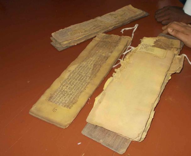 A manuscript prior to being digitised